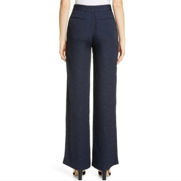 Equipment Femme Arwen Trouser Pants Navy Rose Textured Design Size 2 - Picture 2 of 9